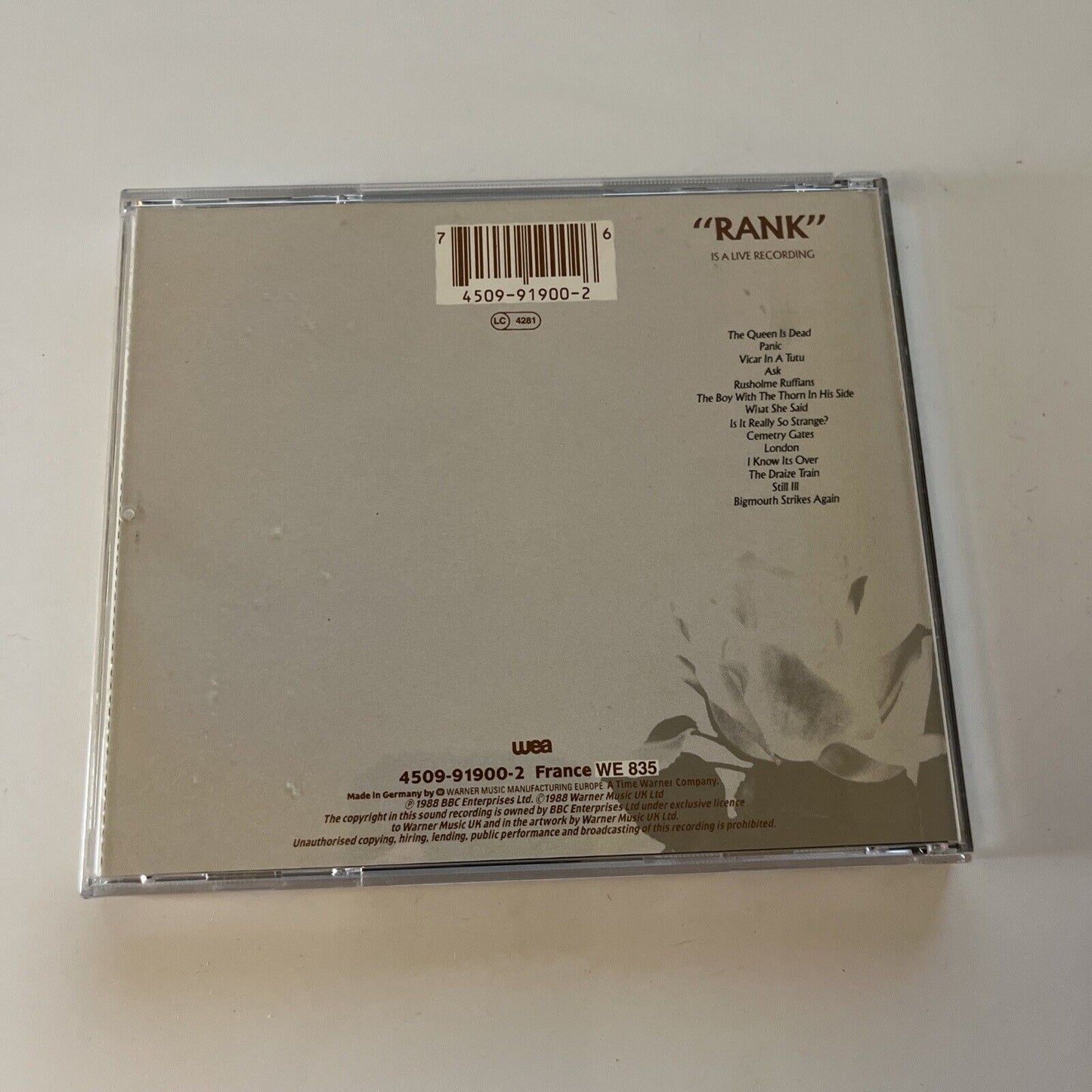 The Smiths - Rank (CD, 1993) 4509-91900-2