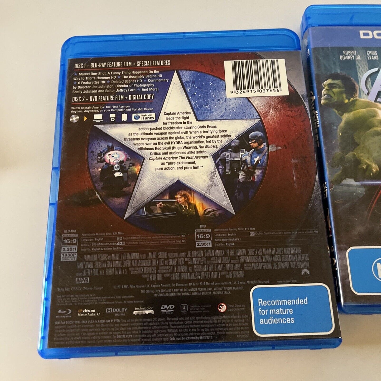 Captain America The First Avenger / Marvel's Avengers (Bluray, 4-Disc) Region B