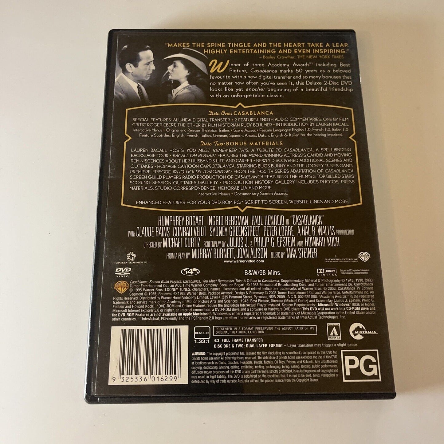 Casablanca (Special Edition, DVD, 1943, 2-Disc) Ingrid Bergman NEW All Regions