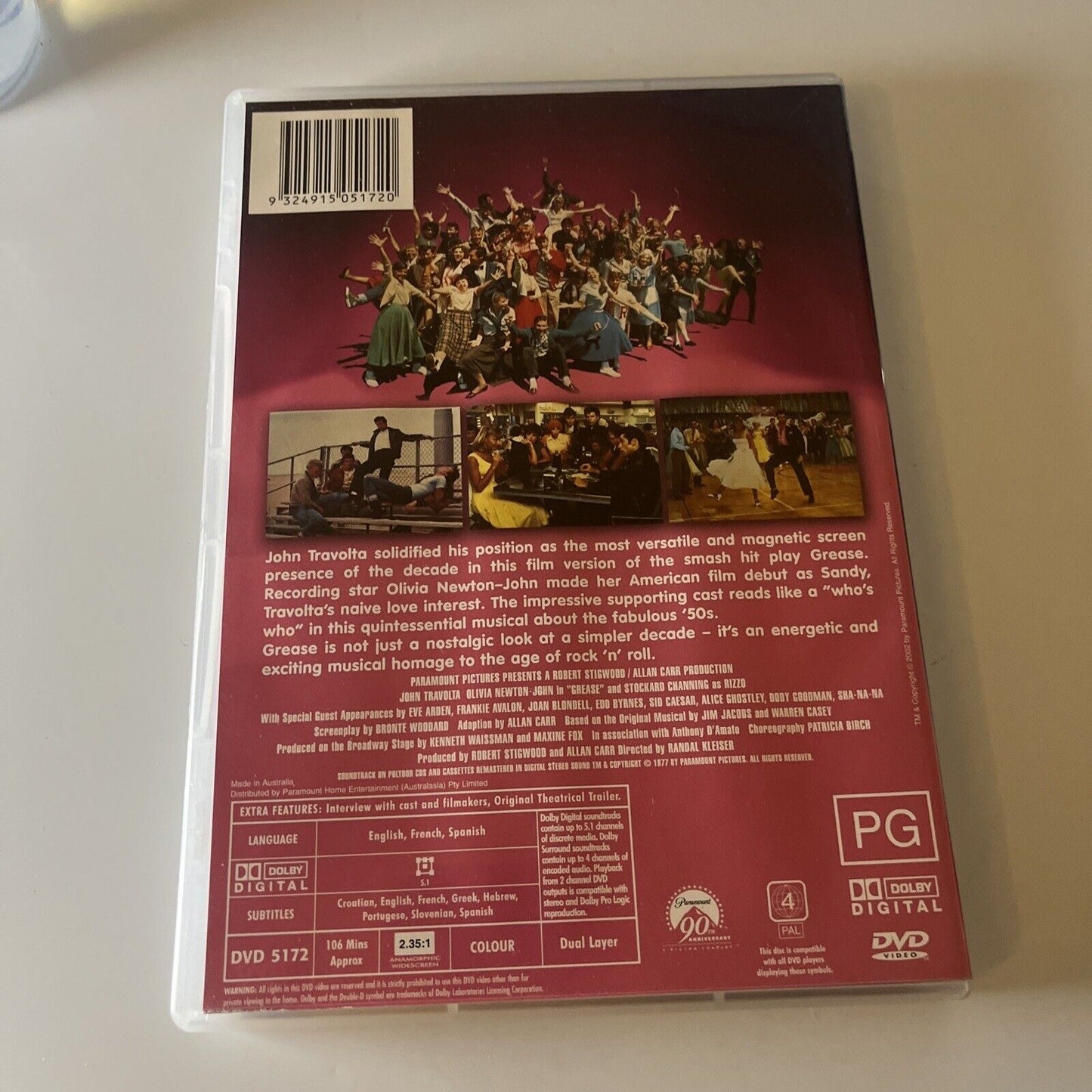 Grease - 30th Anniversary Edition (DVD, 1978) John Travolta NEW Region 4