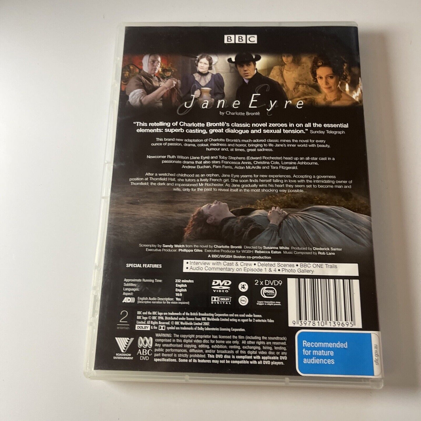 Jane Eyre (DVD, 2006) Ruth Wilson, Toby Stephens NEW BBC Region 4