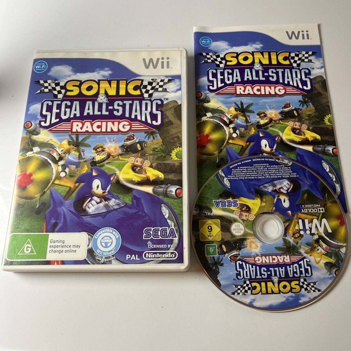 Sonic & Sega All-Stars Racing Nintendo Wii - Complete With Manual PAL