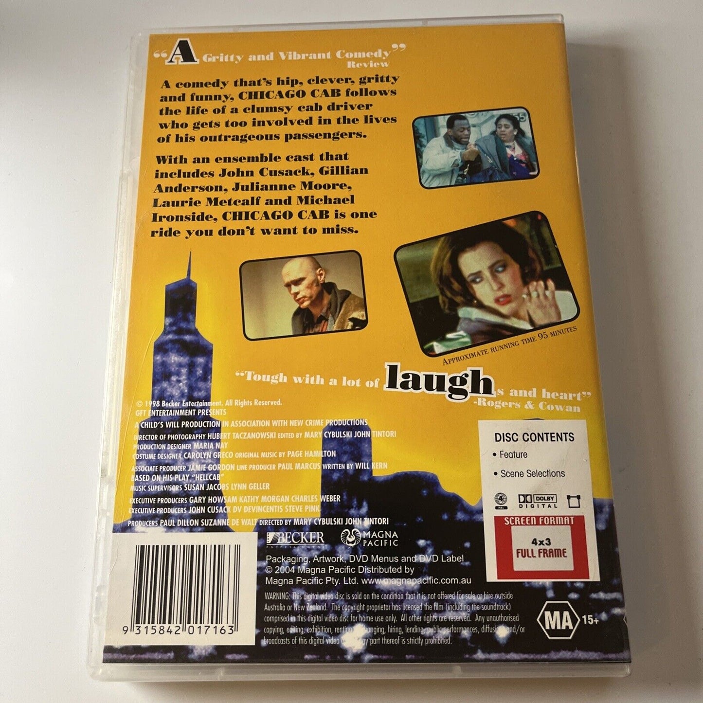 Chicago Cab (DVD, 1998) Gillian Anderson, John Cusack, NEW Region 4