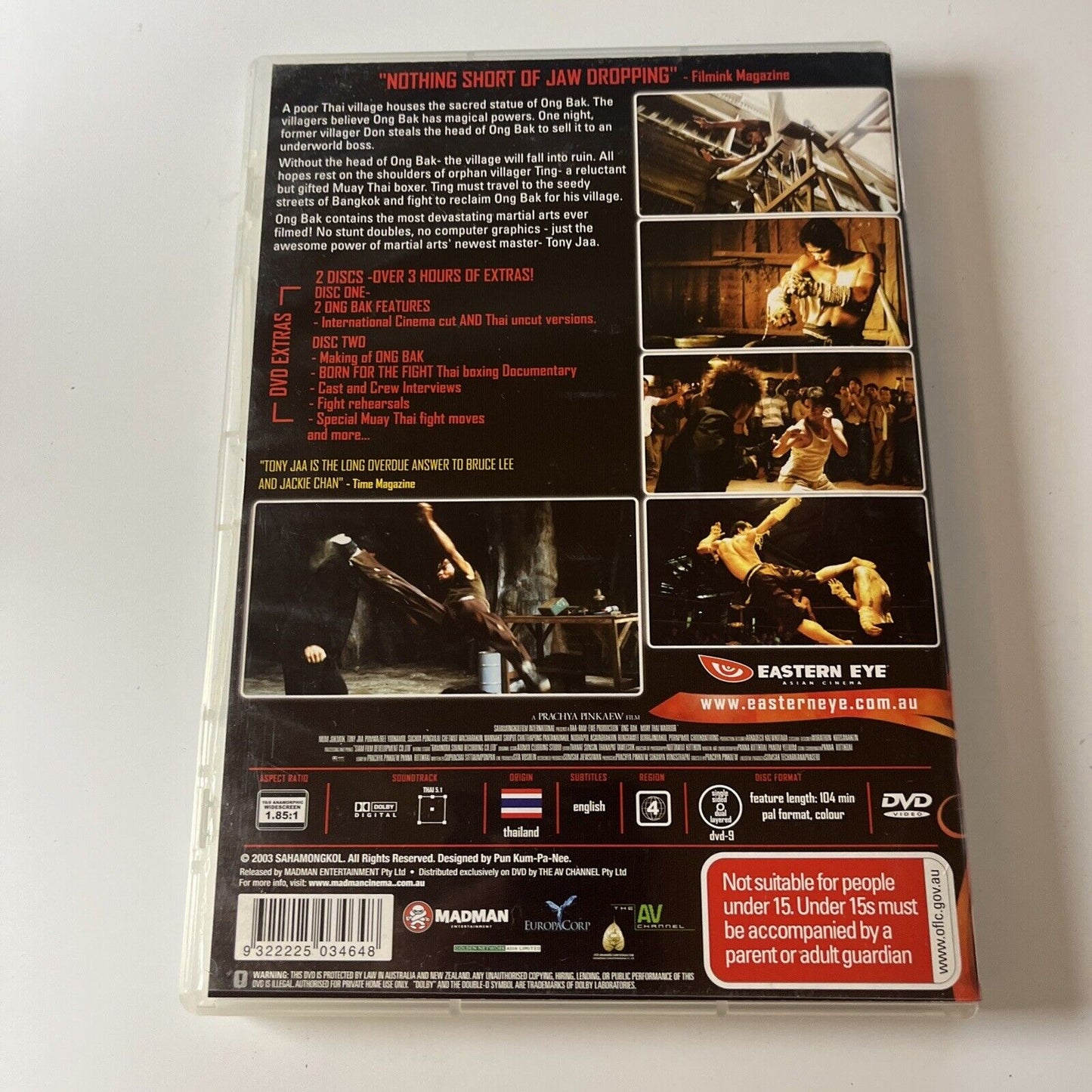 Ong Bak (DVD, 2003, 2-Disc) NEW Region 4