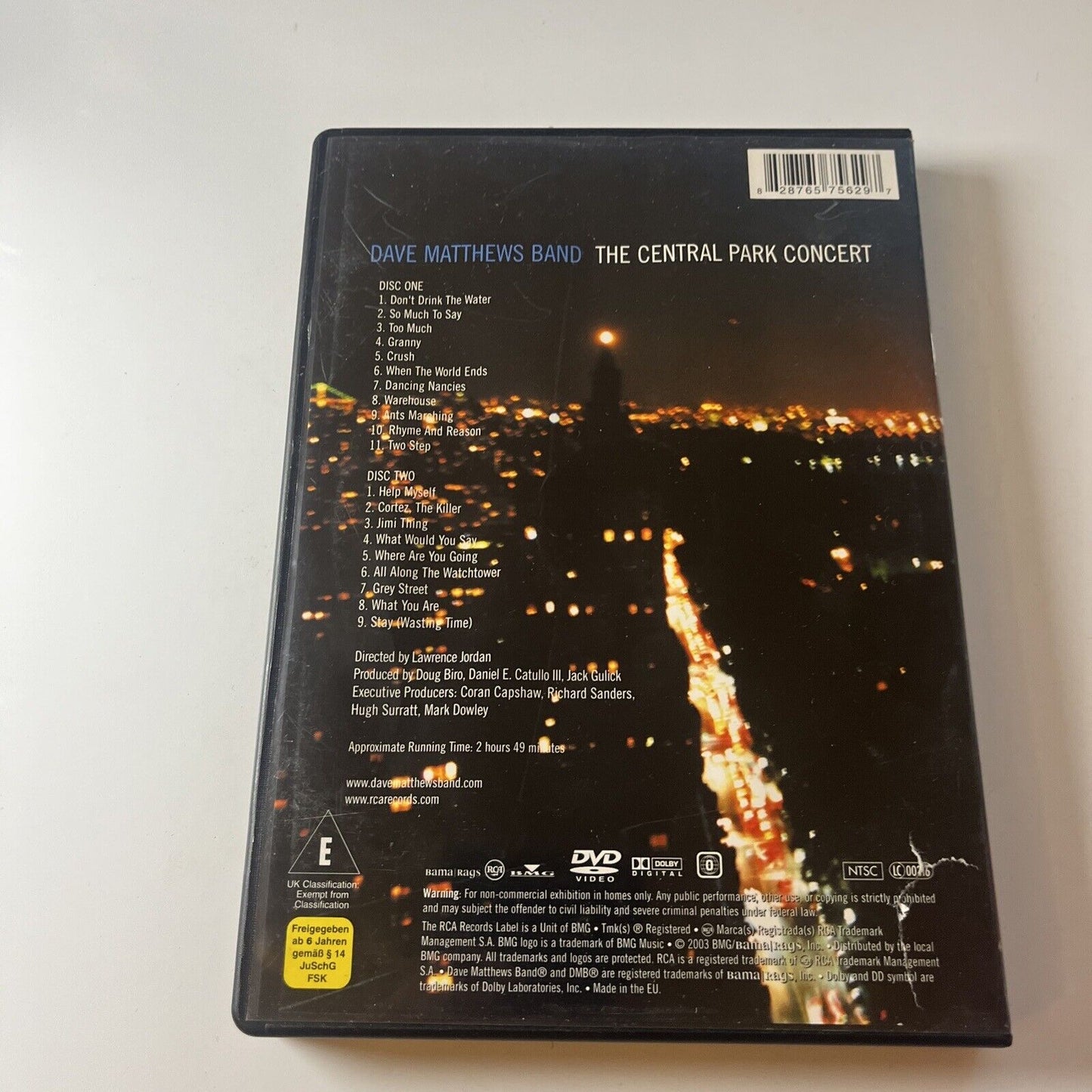 Central Park Concert by Dave Matthews Band (DVD, 2003, 2-Disc) All Regions