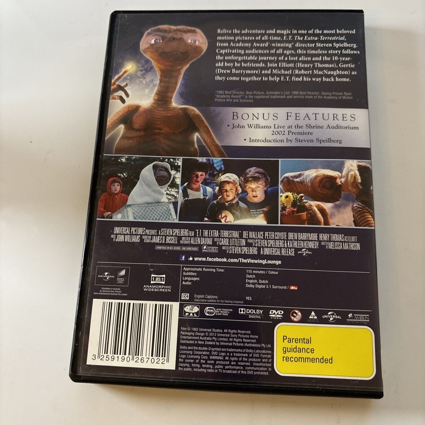 E.T. - The Extra Terrestrial (DVD, 1982) Region 4 &2 NEW
