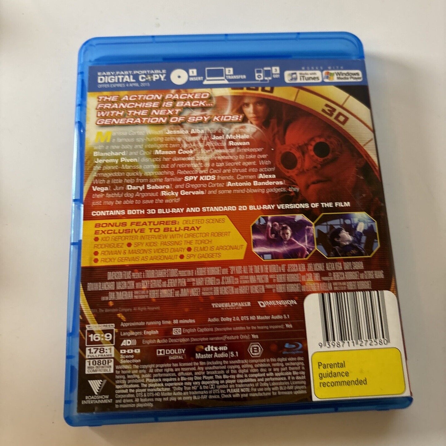 Spy Kids 4 - All The Time In The World 3D (Bluray 3D, 2011, 2-Disc) Region B