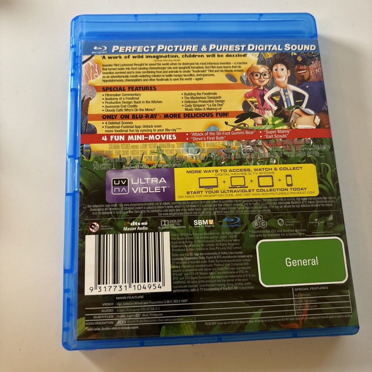 Cloudy With A Chance Of Meatballs 2 (Blu-ray, 2013) James Caan All Regions