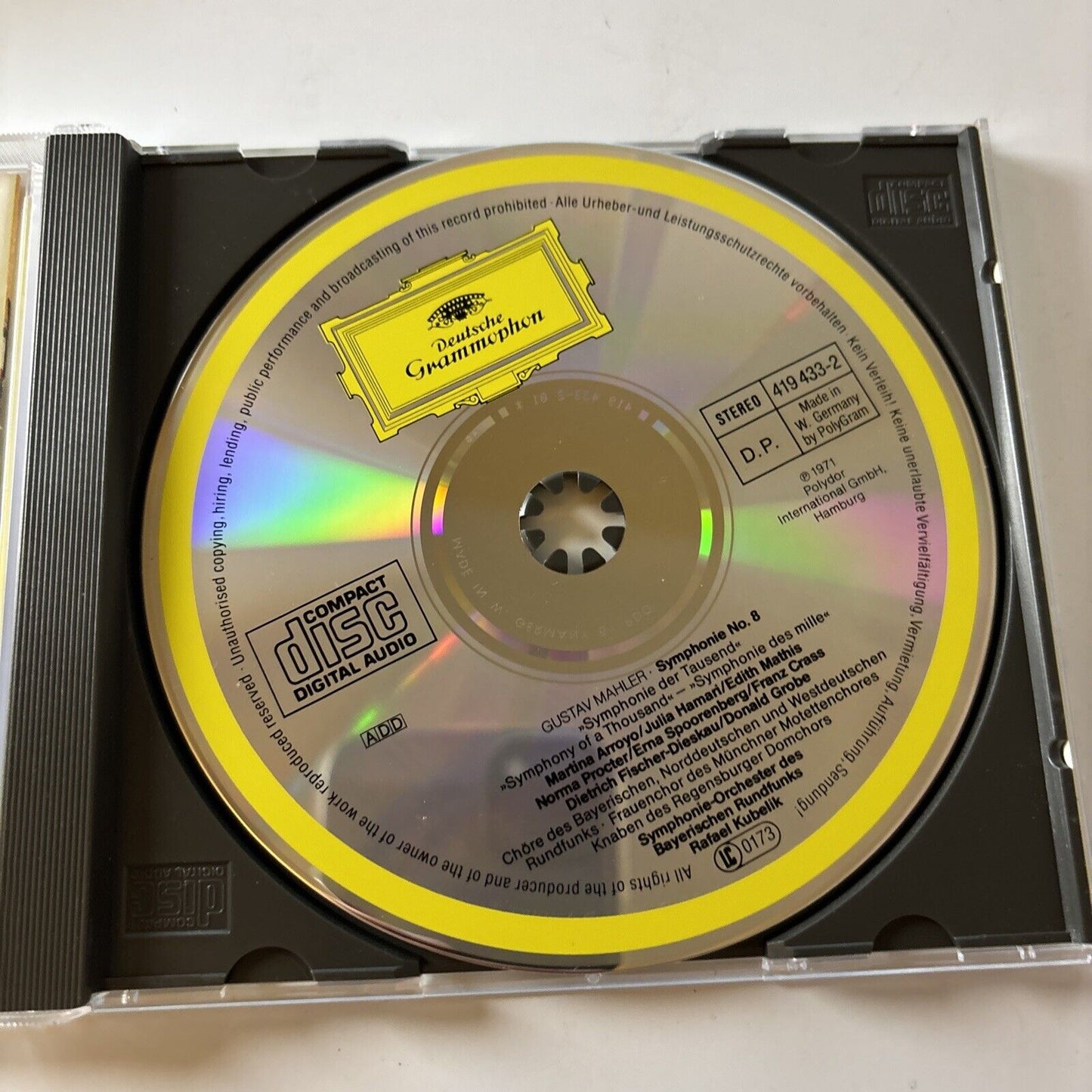 Mahler: Symphony 8 by Rafael Kubelik (CD, 1971) 419433-2