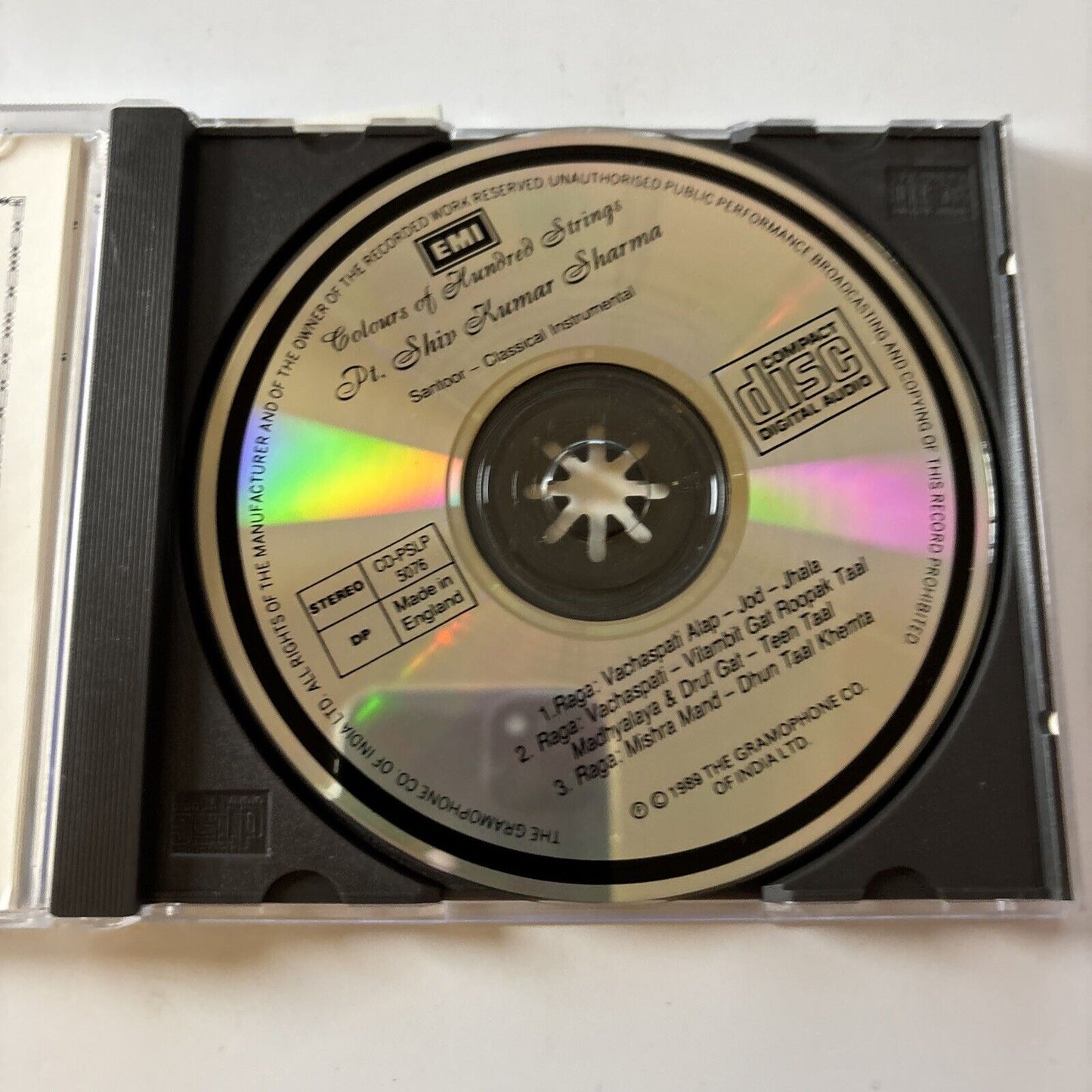 Pt.Shiv Kumar Sharma - Colours Of Hundred Strings (CD, 1989) Cd-pslp-5076 Obi