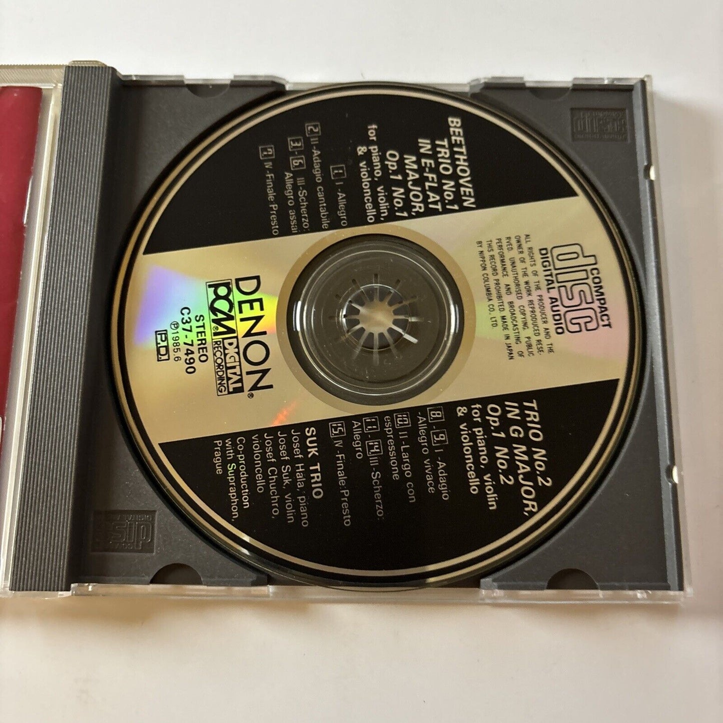 Suk Trio - Beethoven: Piano Trios No 1 & 2 (CD, 1985) Japan 33c37-7490