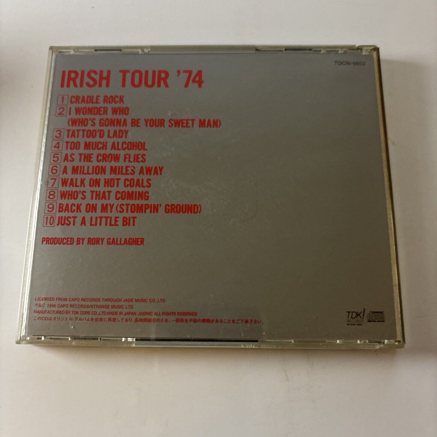 Rory Gallagher - Irish Tour '74 (CD, 1996) Japan Tdcn-5603