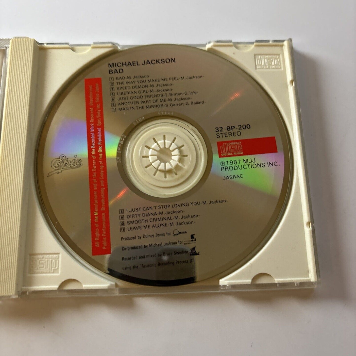 Michael Jackson - Bad (CD, 1987) Japan 32-8p-200