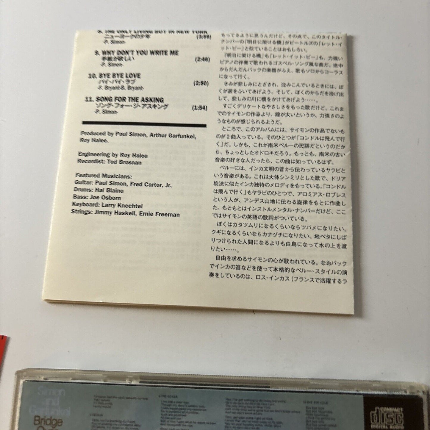 Simon And Garfunkel - Bridge Over Trouble Water (CD, 1970) Japan Obi Srcs-9031