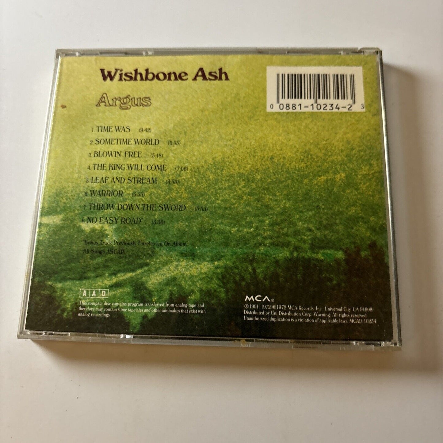 Argus by Wishbone Ash (CD, 1991) Mcad-10234