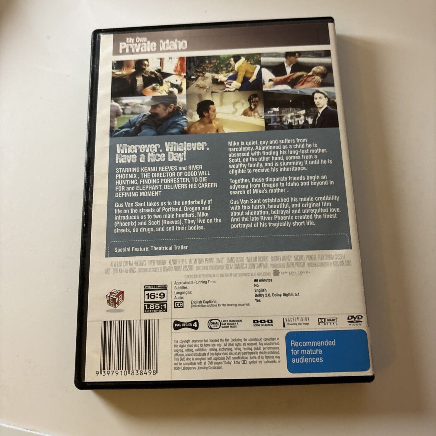 My Own Private Idaho (DVD, 1991) River Phoenix, Keanu Reeves NEW Region 4