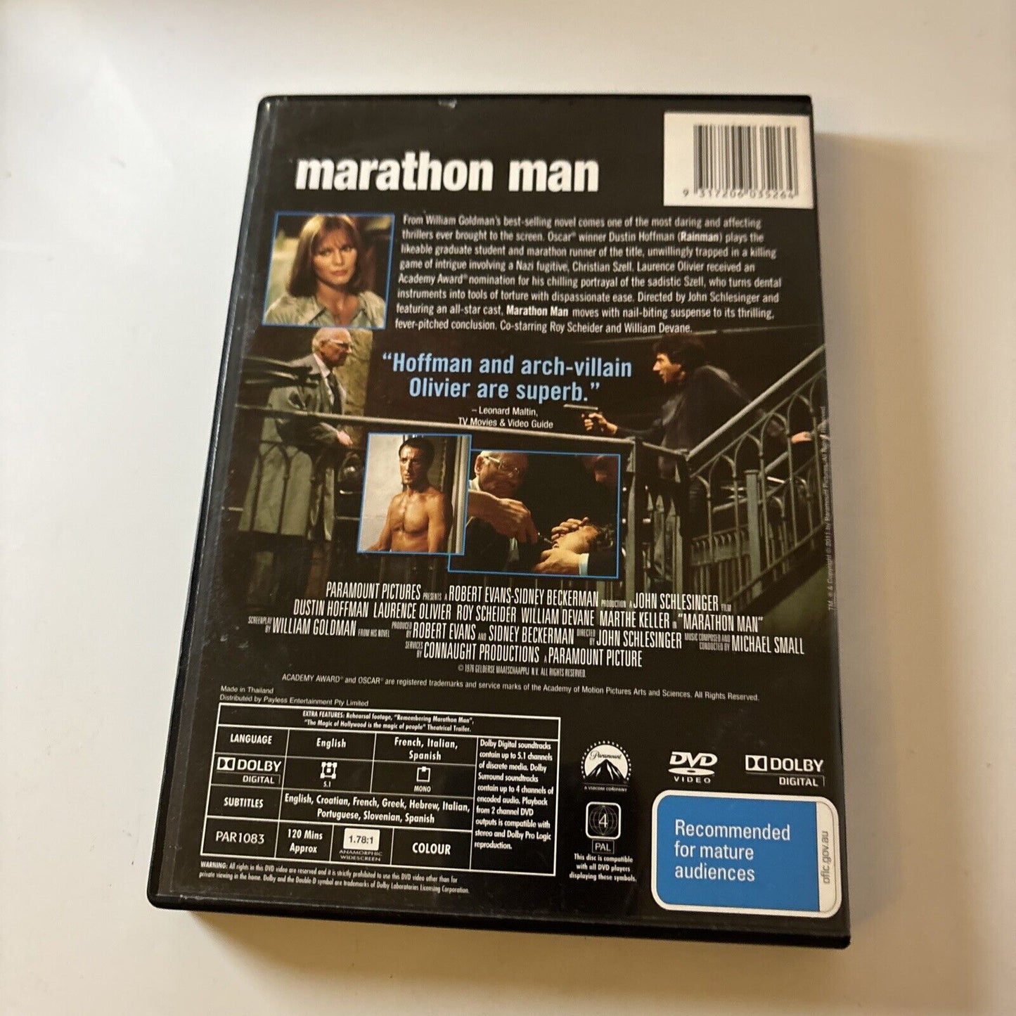 Marathon Man (DVD, 1976) Roy Scheider, Dustin Hoffman, NEW Region 4