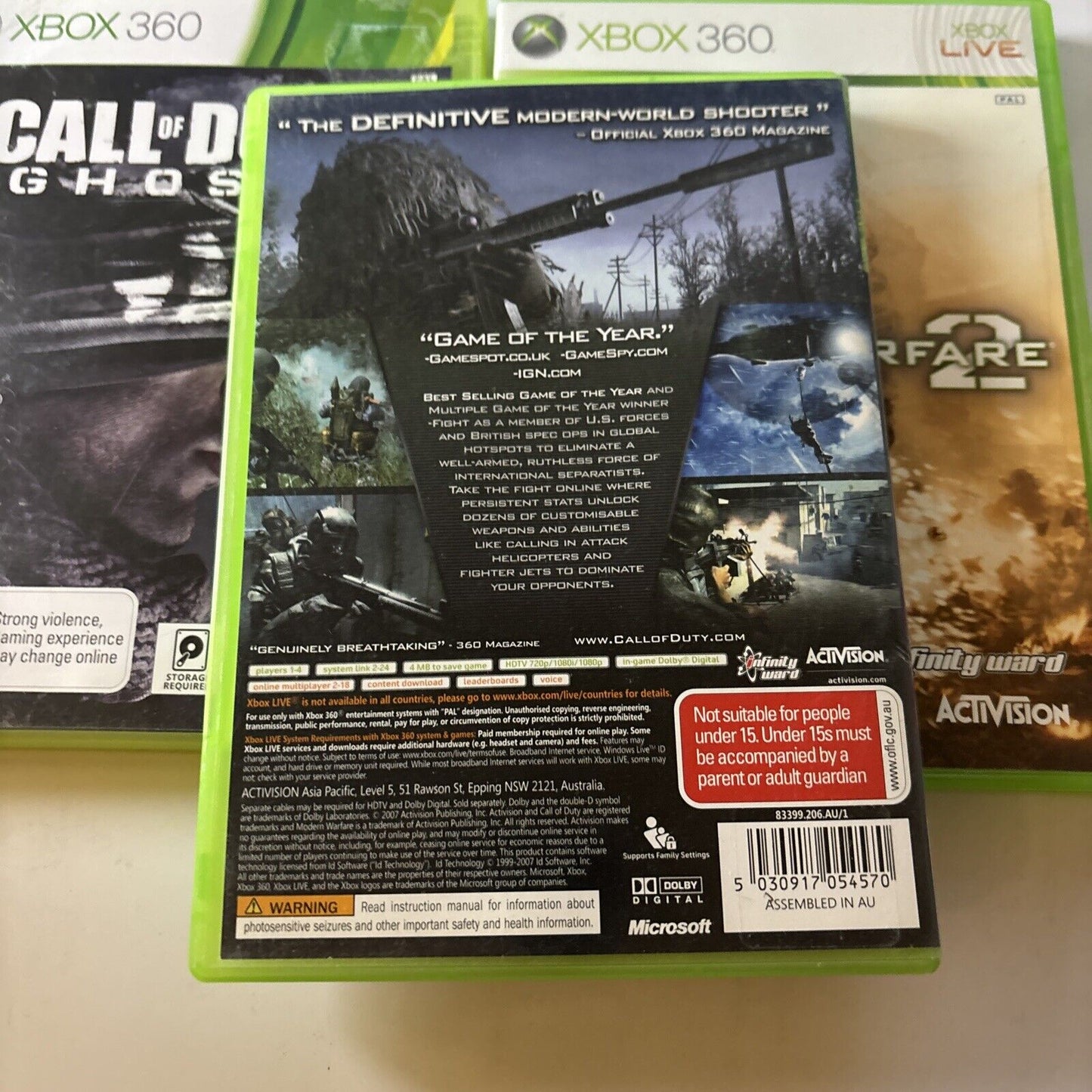 Call Of Duty: 4 Modern Warfare / Ghosts / Modern Warfare 2 Xbox 360 PAL