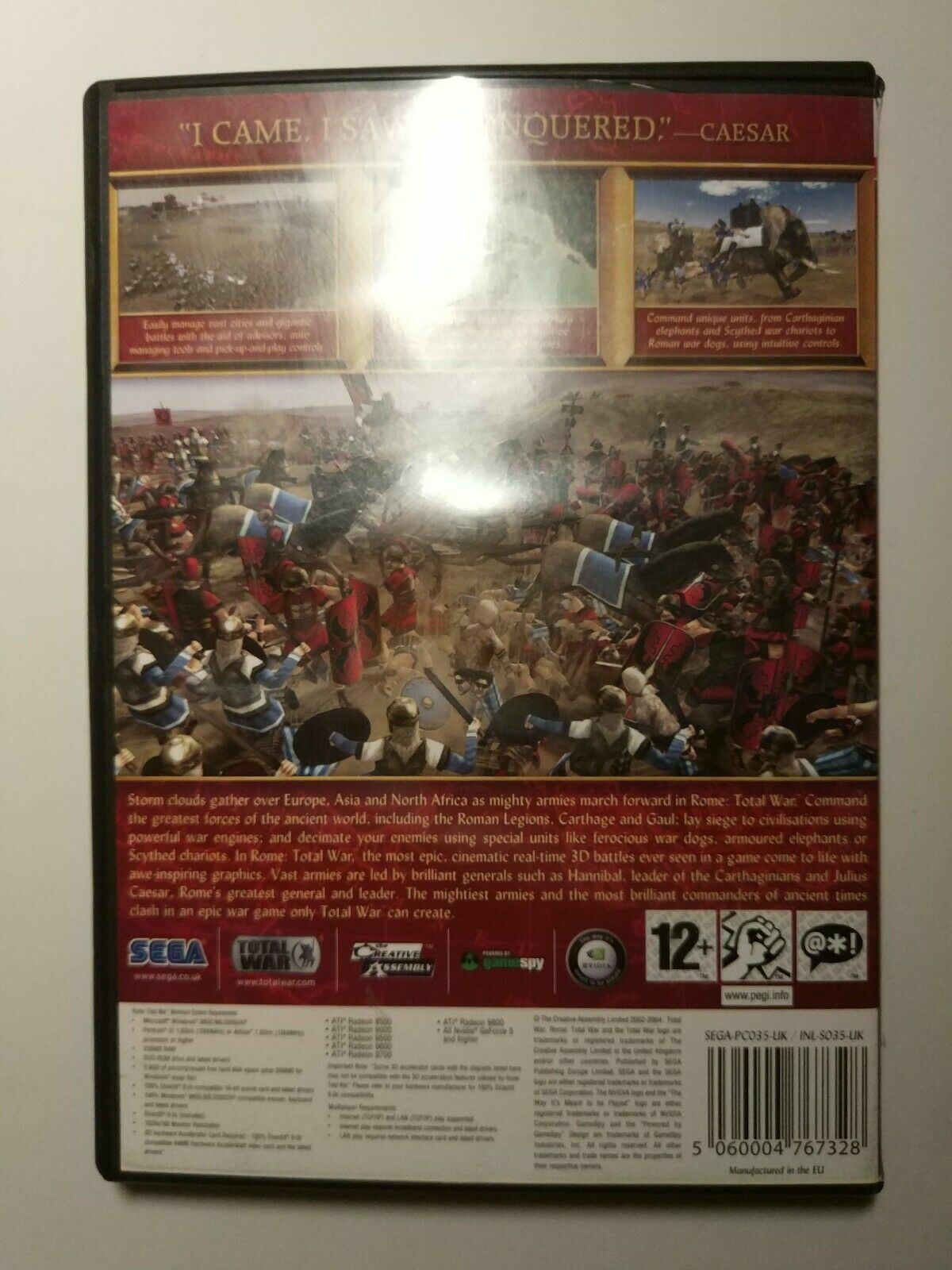 Rome: Total War (PC: Windows, 2004) Real Time Strategy Game
