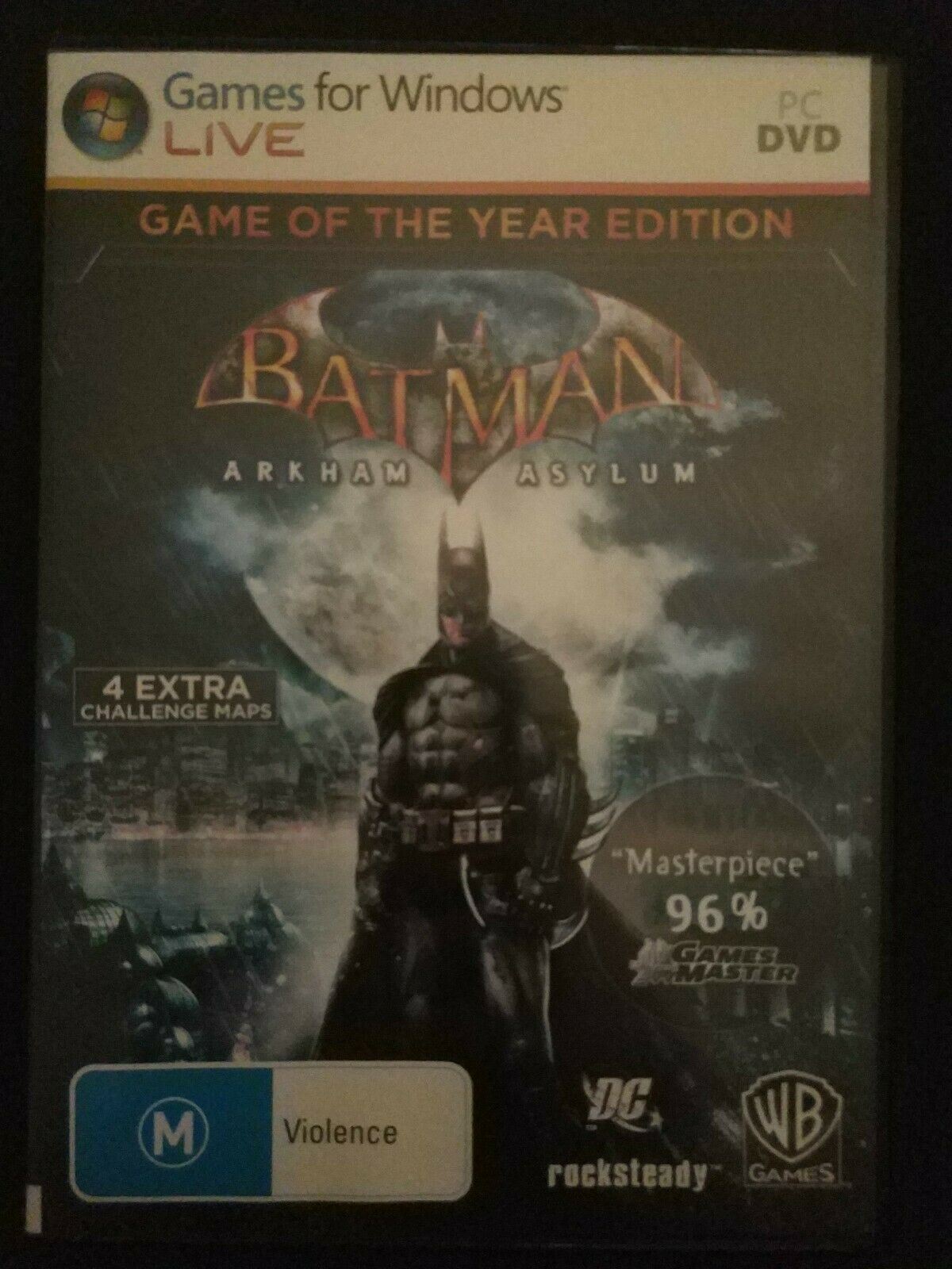 JUSTICE LEAGUE BATMAN: ARKHAM ASYLUM GAME OF THE YEAR EDITION PC GAMES DVD