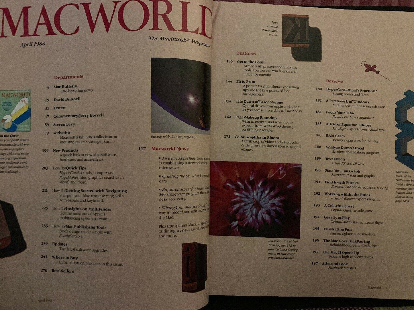 Macworld April 1988 Vintage Apple Magazine: Publishing Tip, Bill Gates Interview