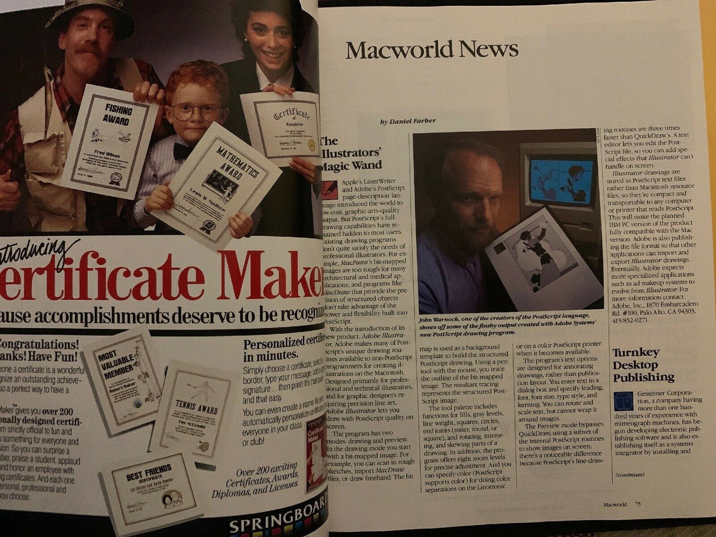 Macworld January 1987 Vintage Apple Magazine: Desktop Publishing