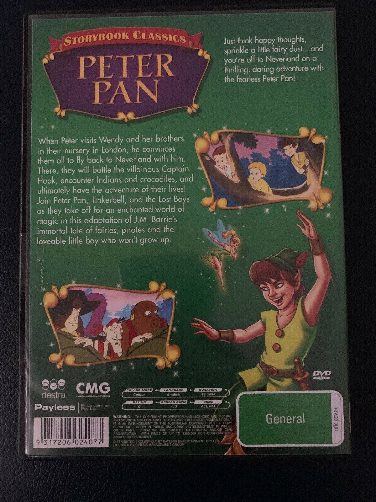 Peter Pans Storybook Classics RARE FILM MOVIE PAL DVD NEW