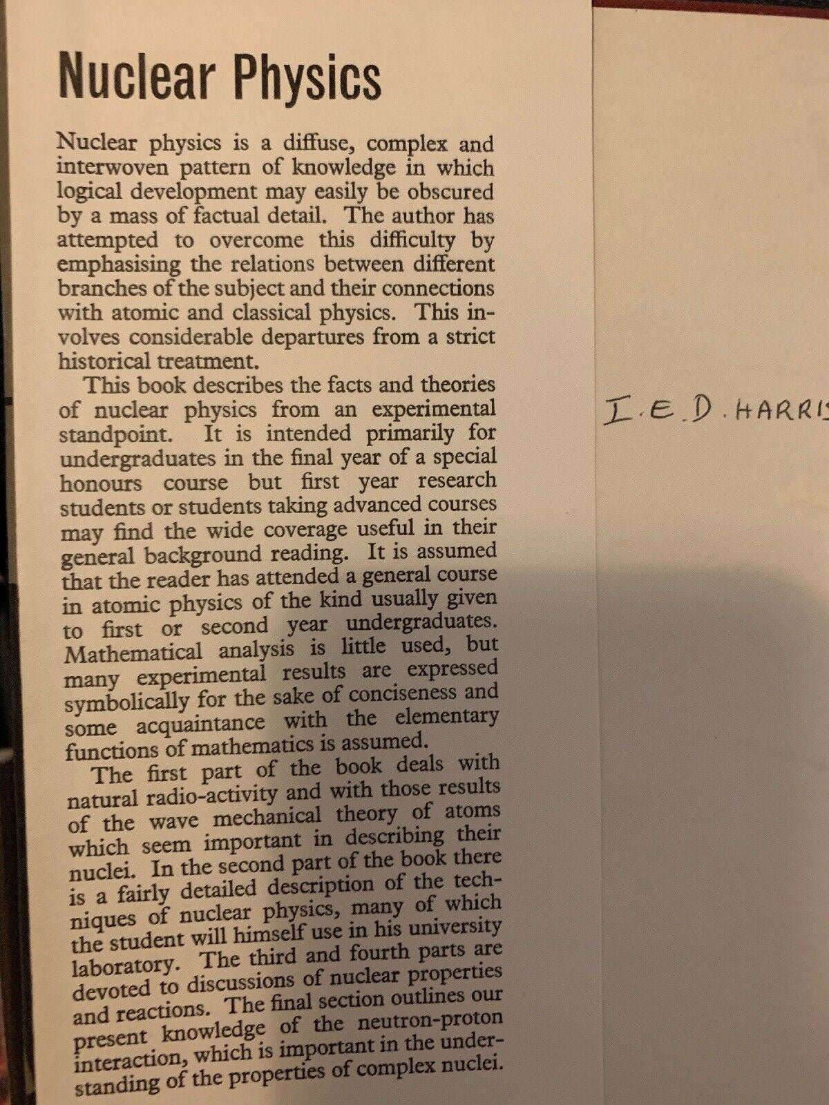 Nuclear Physics An Introduction W.E. Burcham 1967