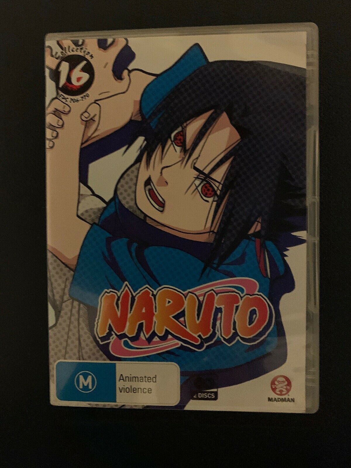Naruto Uncut : Collection 16 : Eps 206-220 (DVD, 2010, 2-Disc Set) Region 4