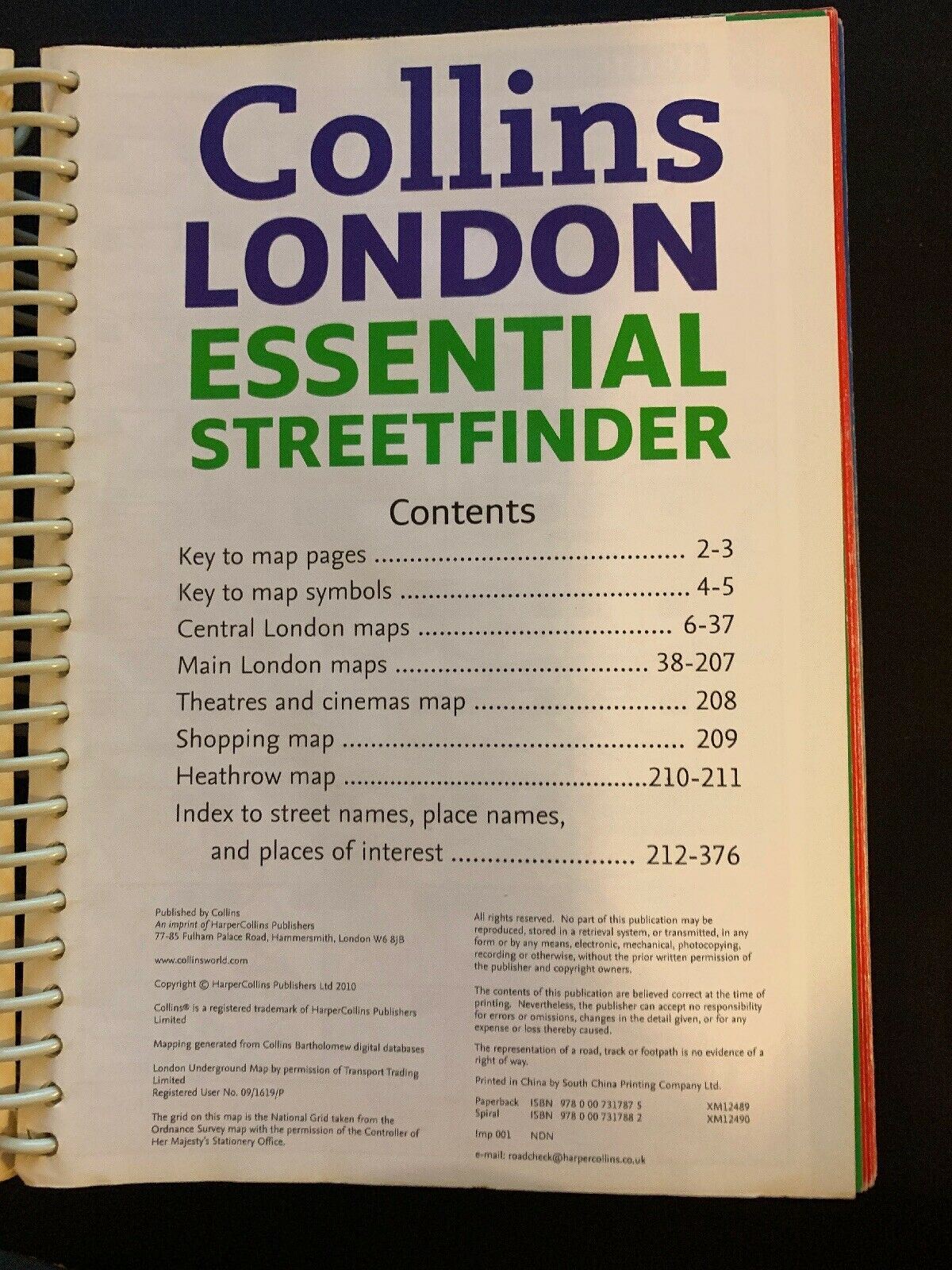Collins London Essential Street Finder 2010