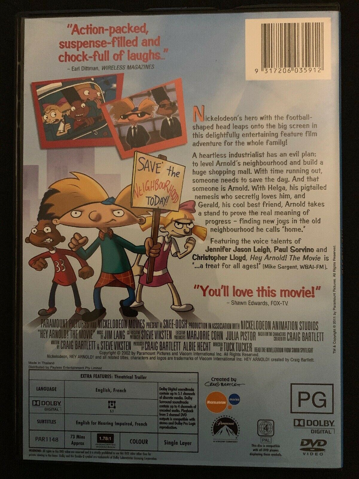 Hey Arnold - The Movie (DVD) Region 4 Australia PAL
