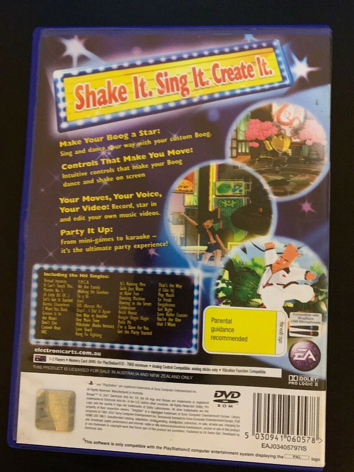 Boogie - Music Dancing & Karaoke Sony Playstation 2 PS2 Game Pop Dance Songs
