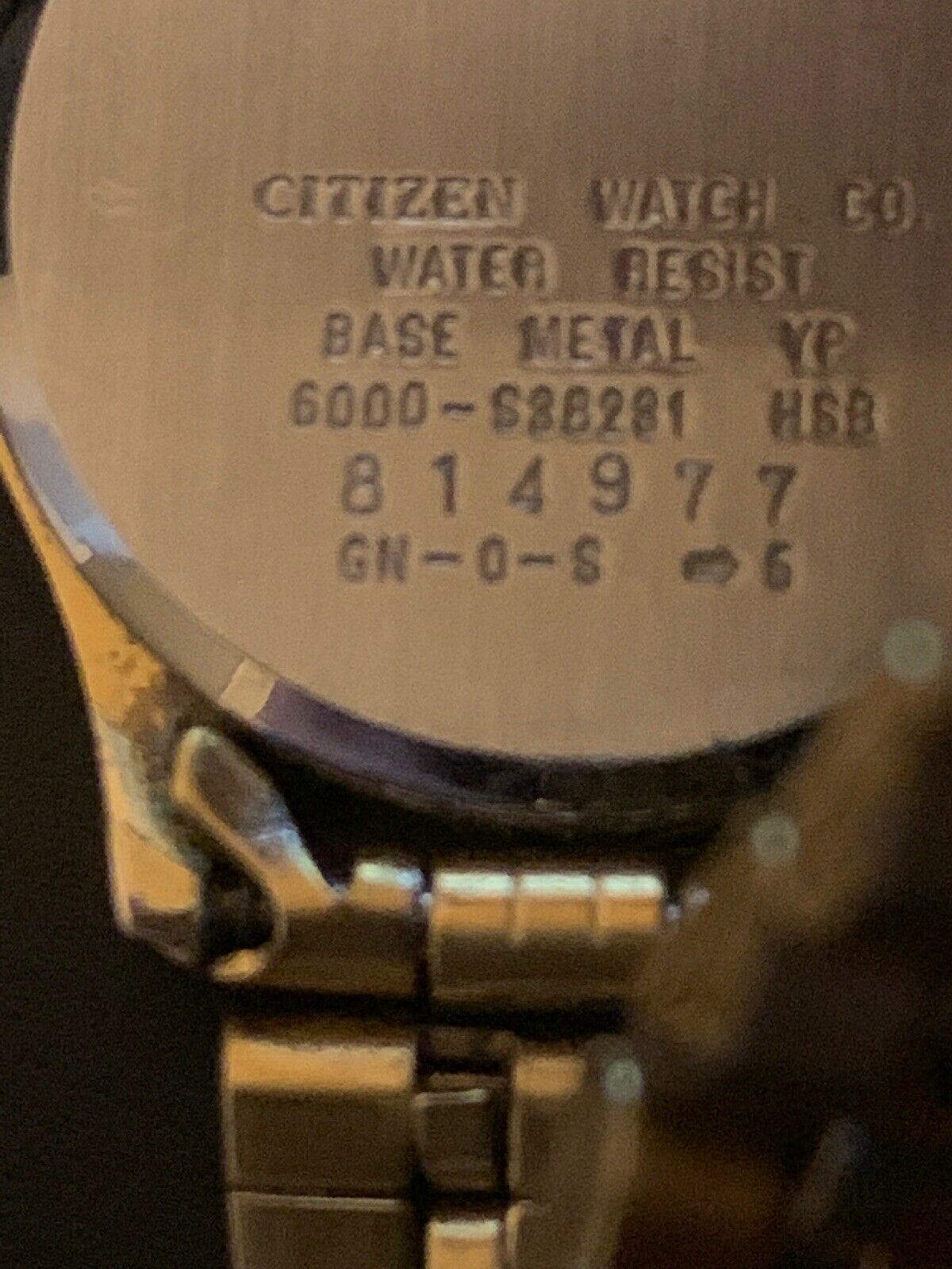 Citizen Watch Water Resistant 6000-S88231 MSB 814977 *For Parts Or Repair Only*