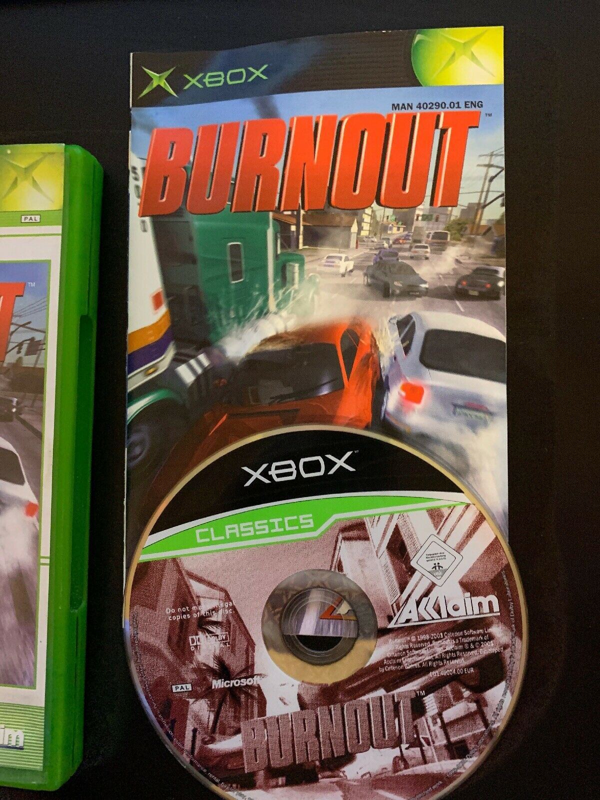 Burnout 1 - Microsoft Xbox Original PAL Game with Manual