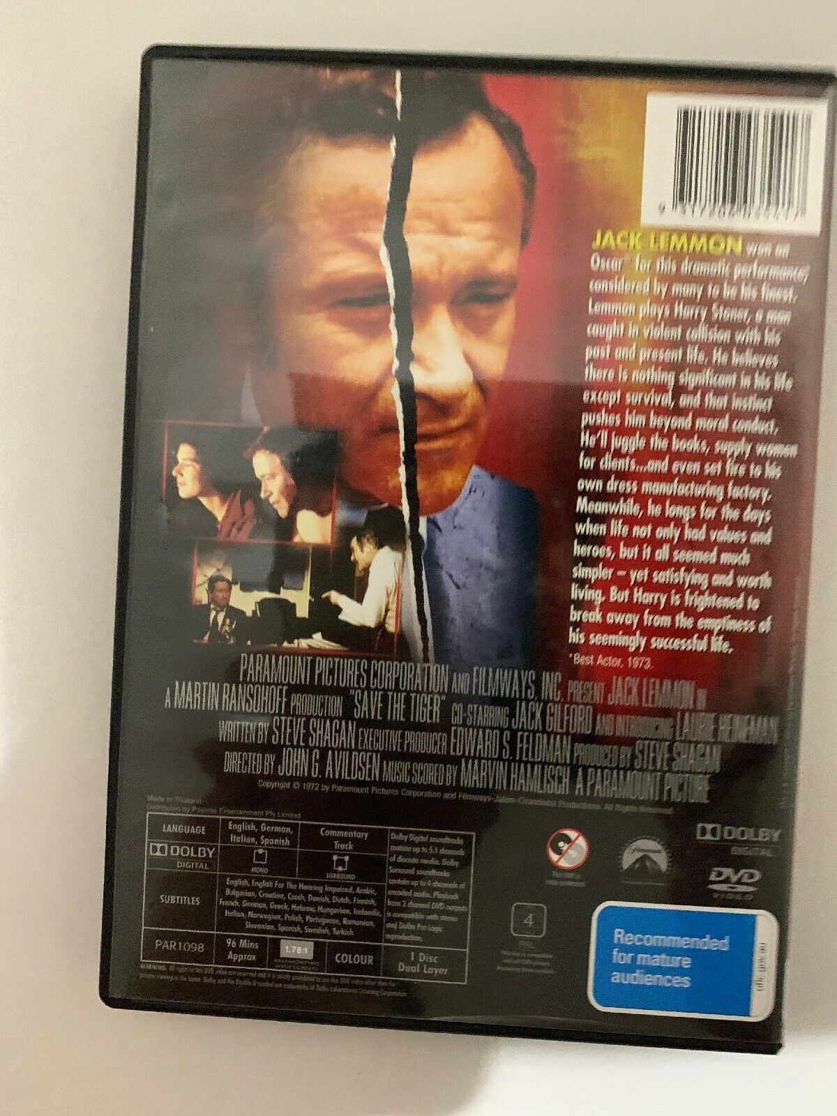 Jack Lemmon Save the Tiger RARE FILM MOVIE PAL DVD NEW AUSSIE STOCK