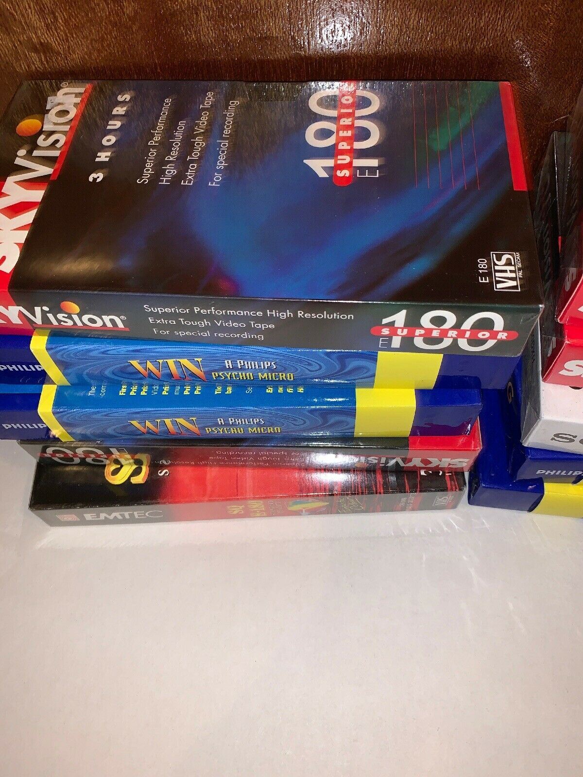 *New & Sealed* 10x Blank VHS 1x Sony 4x Philips 4x SkyVision 1x Emtec