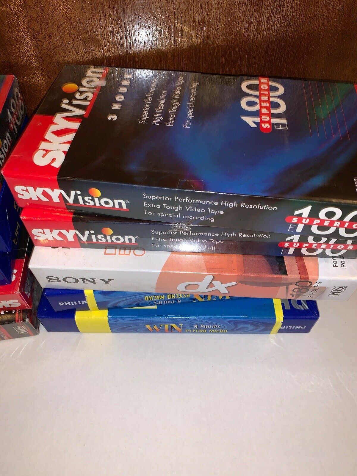 *New & Sealed* 10x Blank VHS 1x Sony 4x Philips 4x SkyVision 1x Emtec