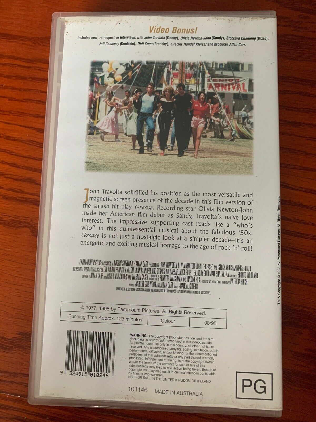 Grease 20th Anniversary Edition VHS Video Movie 123 Min Digitally Remastered