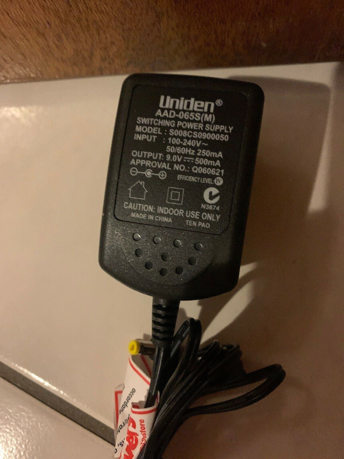 Genuine Uniden AAD-065S(M) S008CS0900050 9v 500mA For Phone