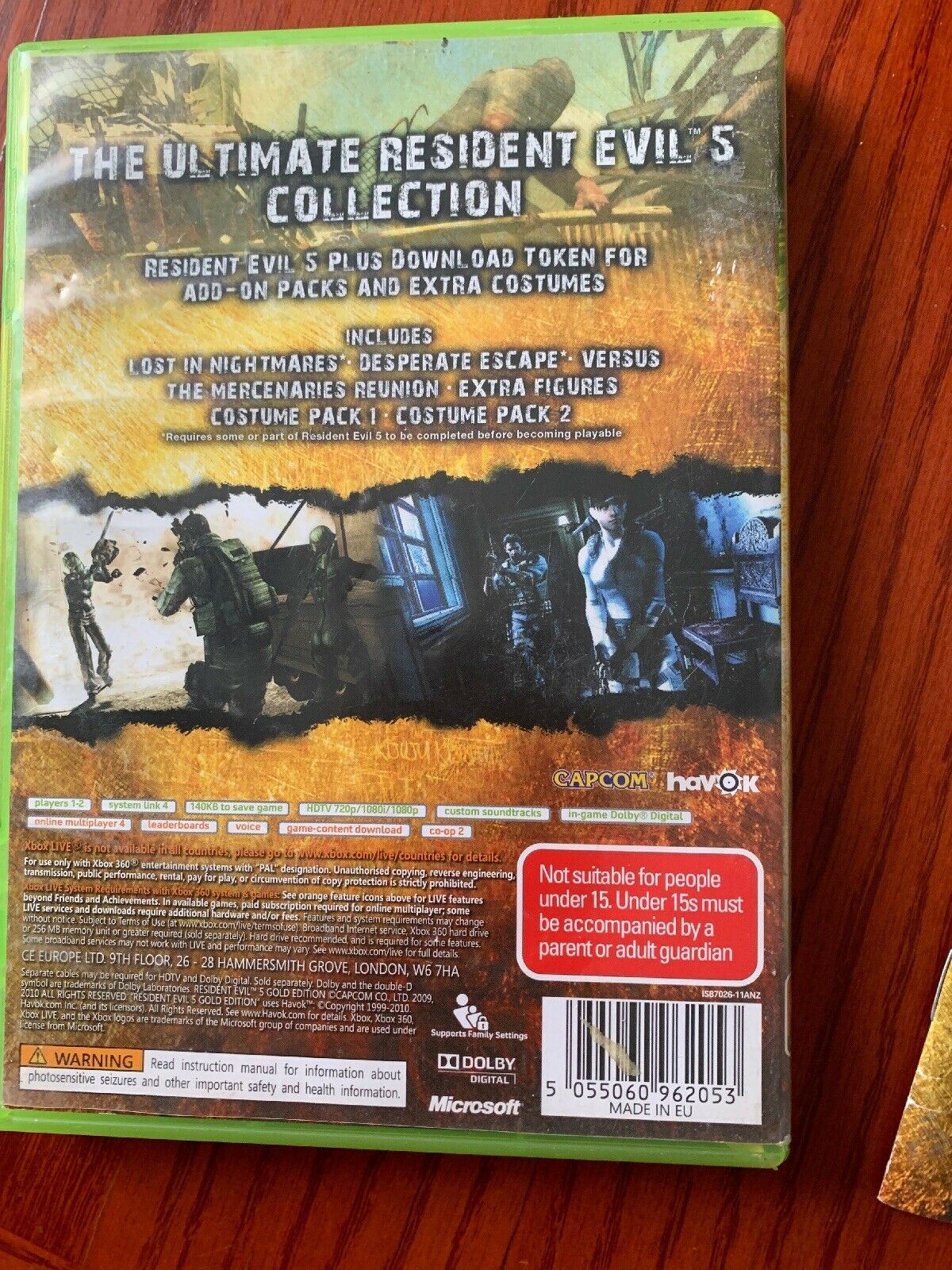 Resident Evil 5 Gold Edition * Microsoft Xbox 360 Game With Manual