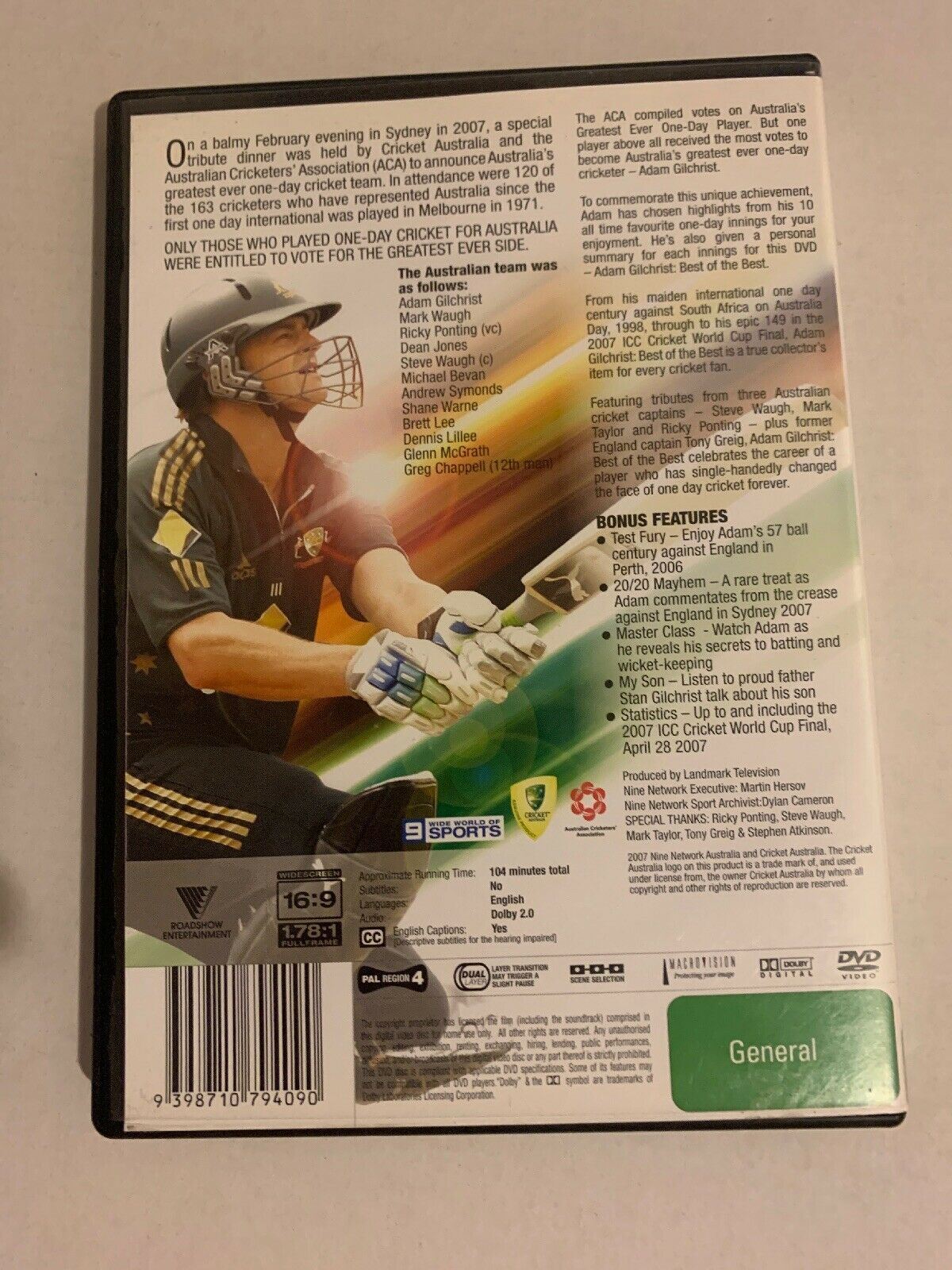 Adam Gilchrist - Best Of The Best (DVD) Cricket