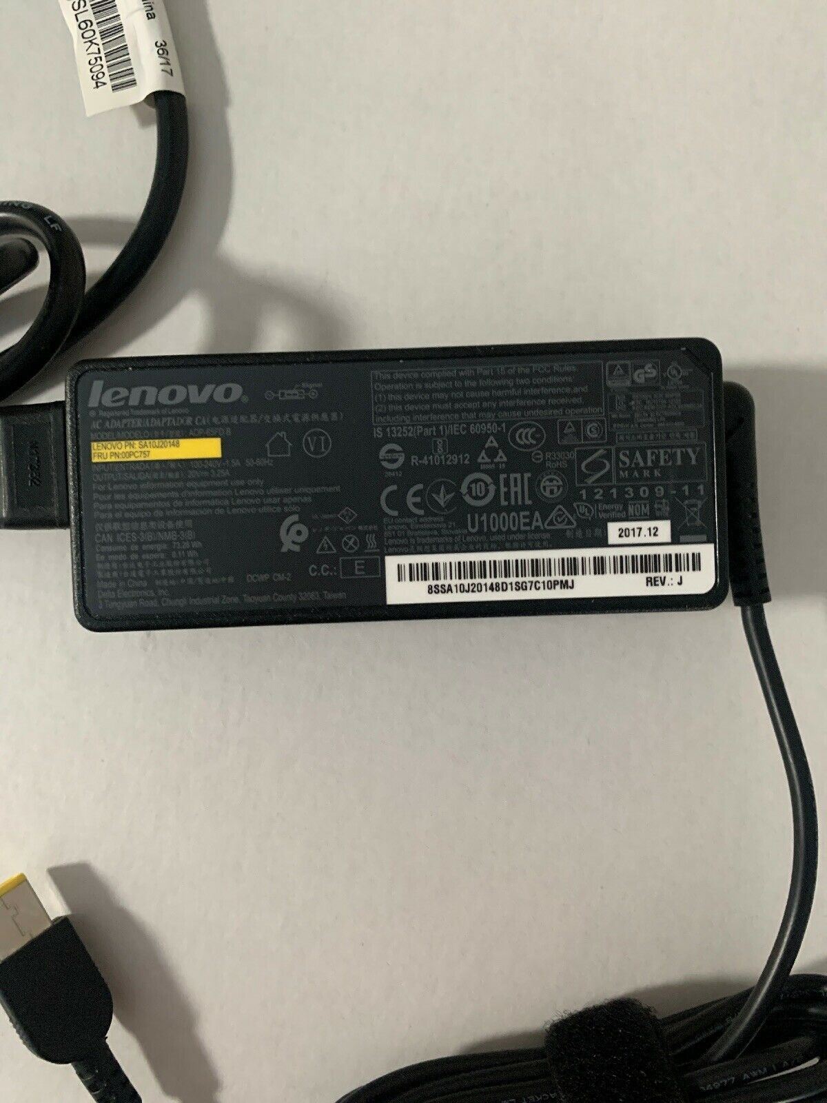 LENOVO Genuine OEM Original AC Adapter 65W | ADP-65FD B | 54Y8868 | 20V | 3.25A
