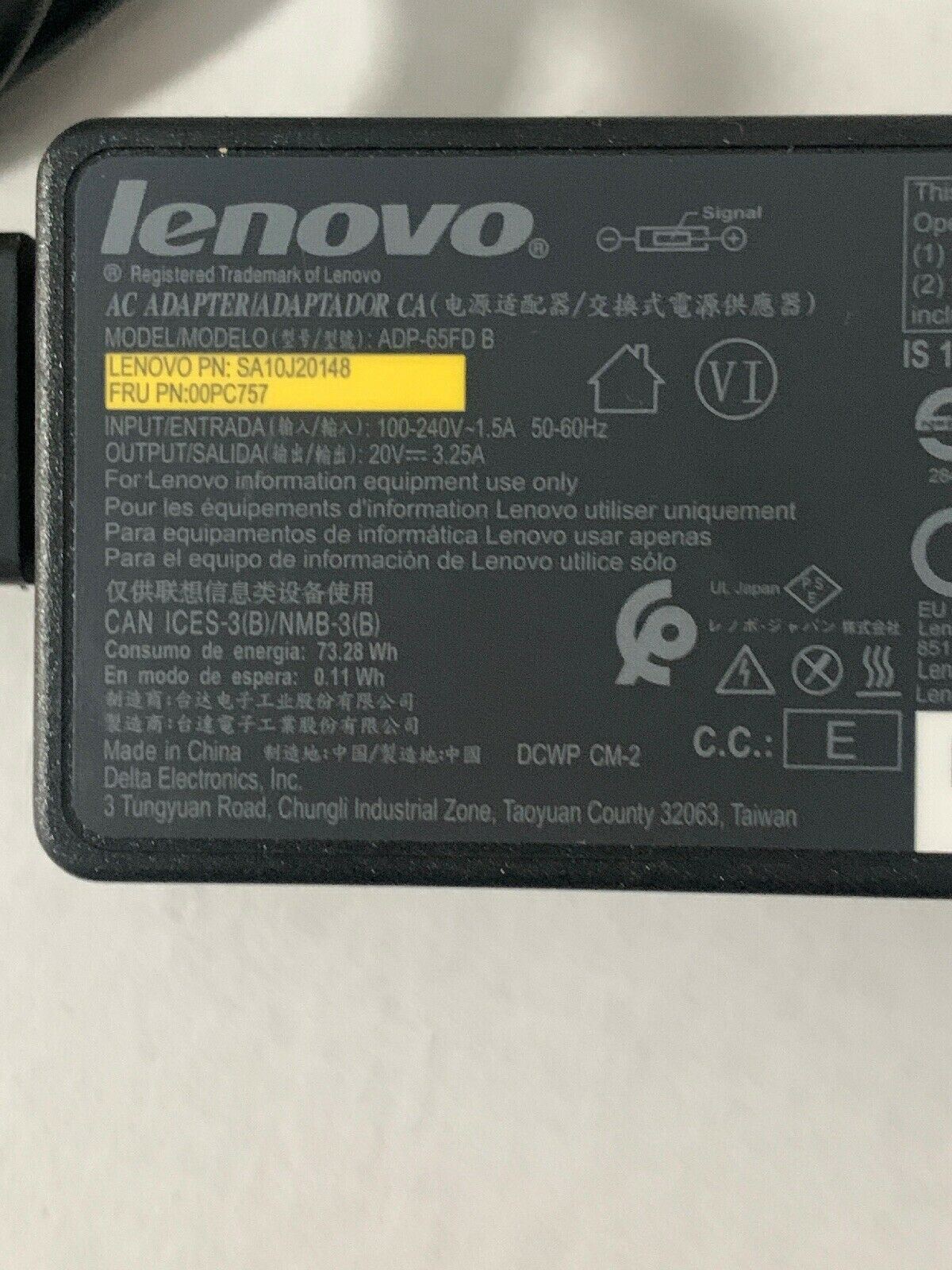 LENOVO Genuine OEM Original AC Adapter 65W | ADP-65FD B | 54Y8868 | 20V | 3.25A