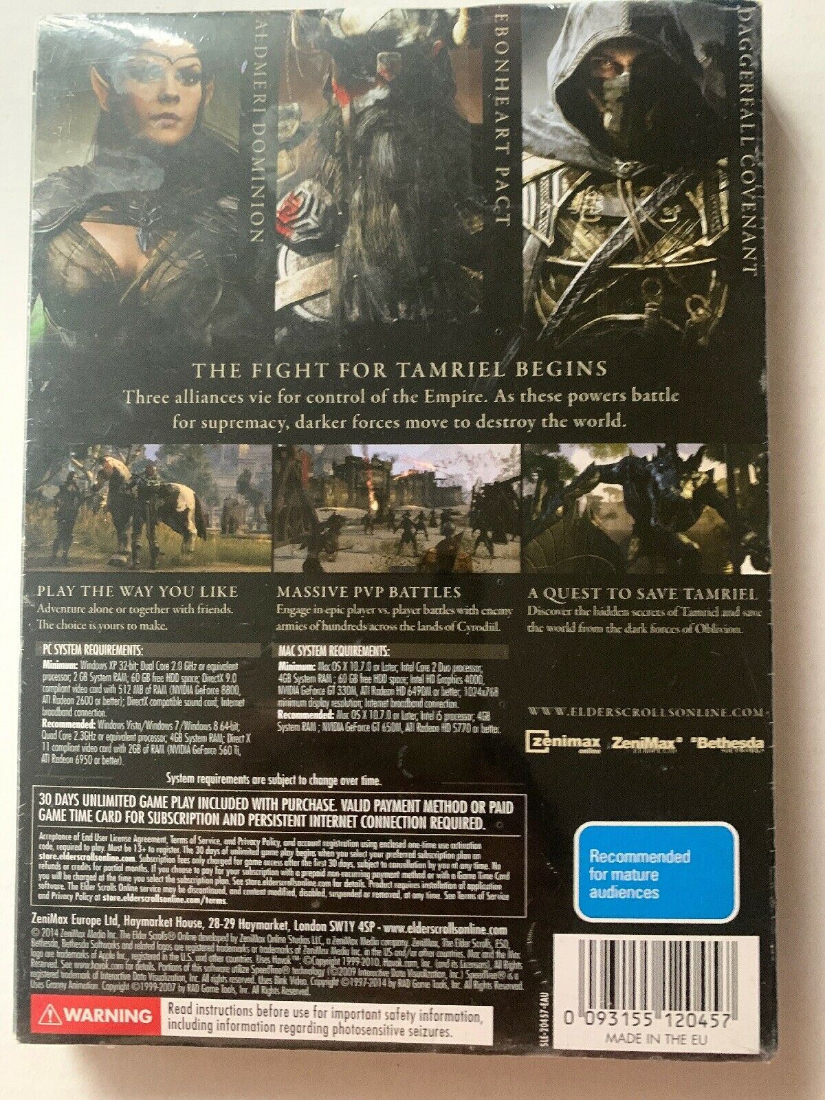 *New Sealed* The Elder Scrolls Online Includes Explorers Pack For PC Mac Windows