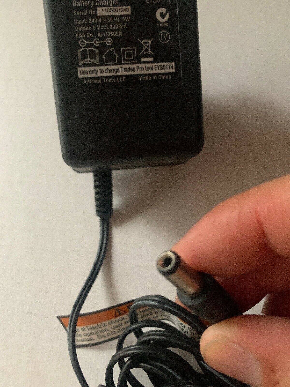 AC Adapter Battery Charger For Trades Pro Tool EYS0174 5V 300mA