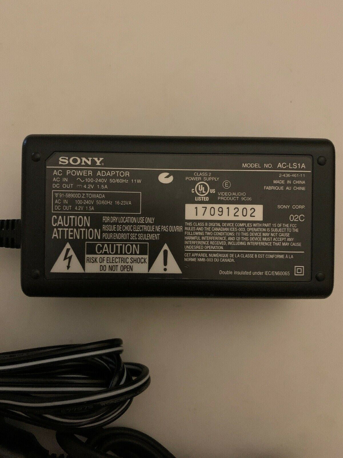 Genuine Sony AC-LS1A AC Adapter DC 4.2V--1.5A for Digital Camera