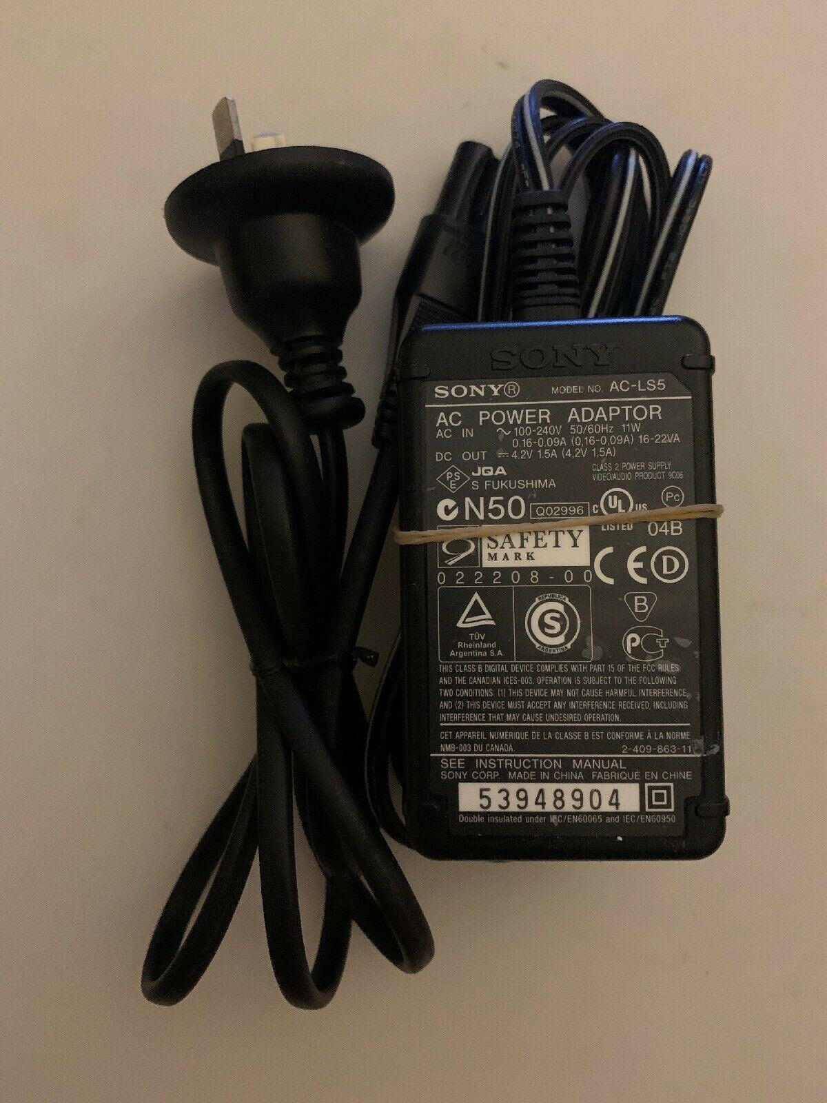 Genuine Sony AC-LS5 AC Adaptor Power Supply charger 4.2V 1.5A for CyberShot