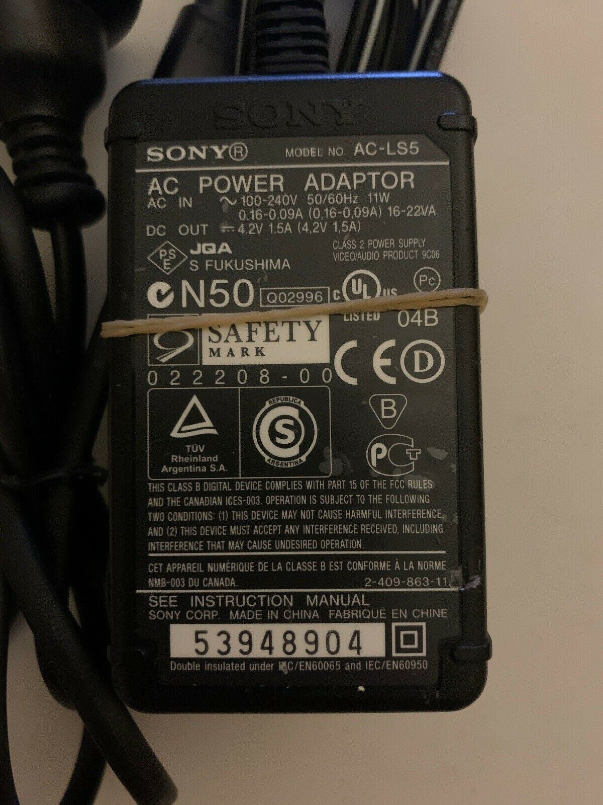 Genuine Sony AC-LS5 AC Adaptor Power Supply charger 4.2V 1.5A for CyberShot