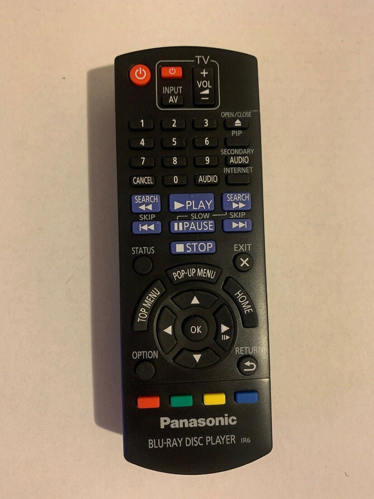 Genuine Panasonic N2QAYB000956 Remote Control For Blu-ray Disc Player