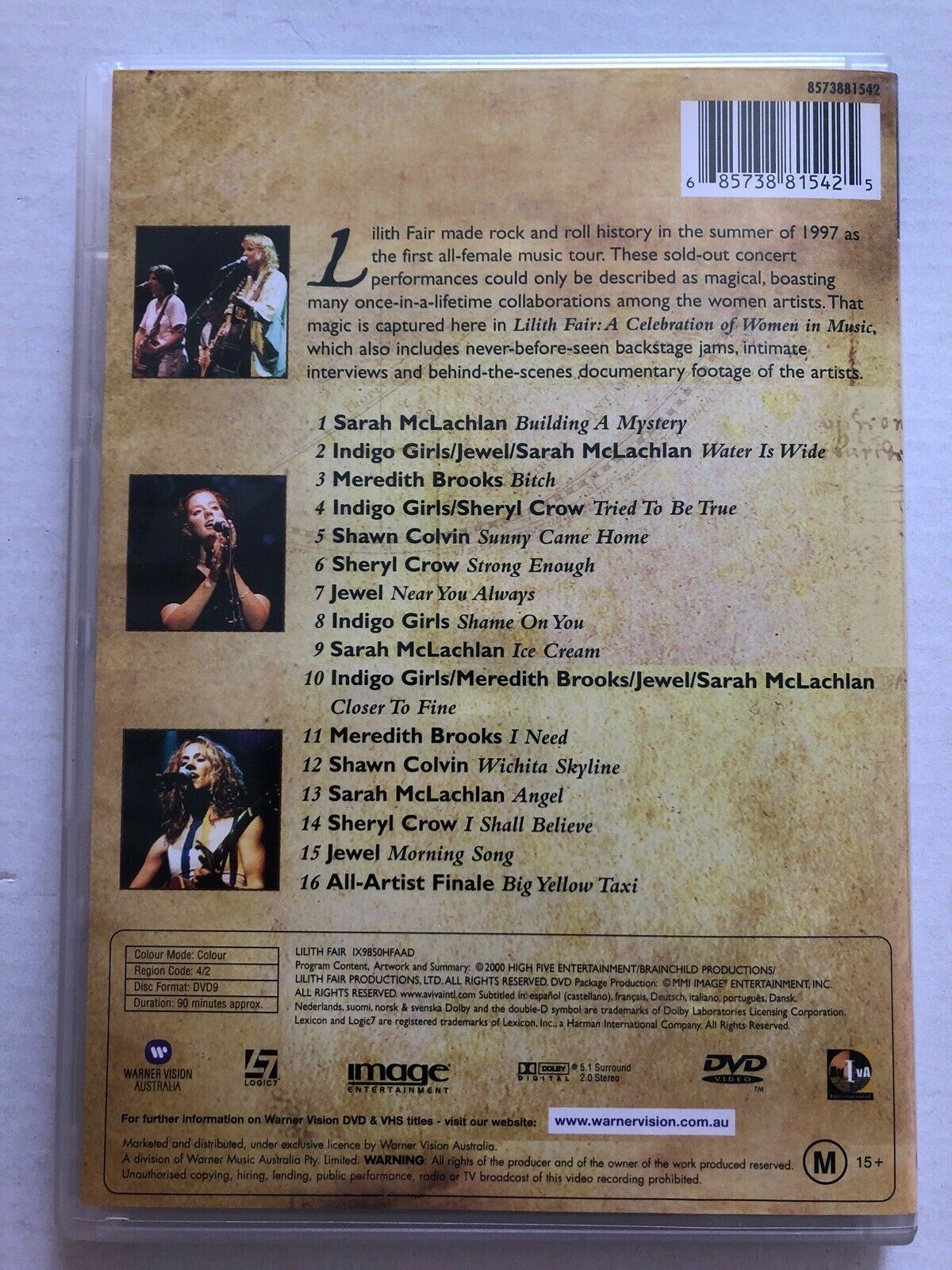 Lilith Fair - A Celebration Of Women & Music (DVD, 2001)